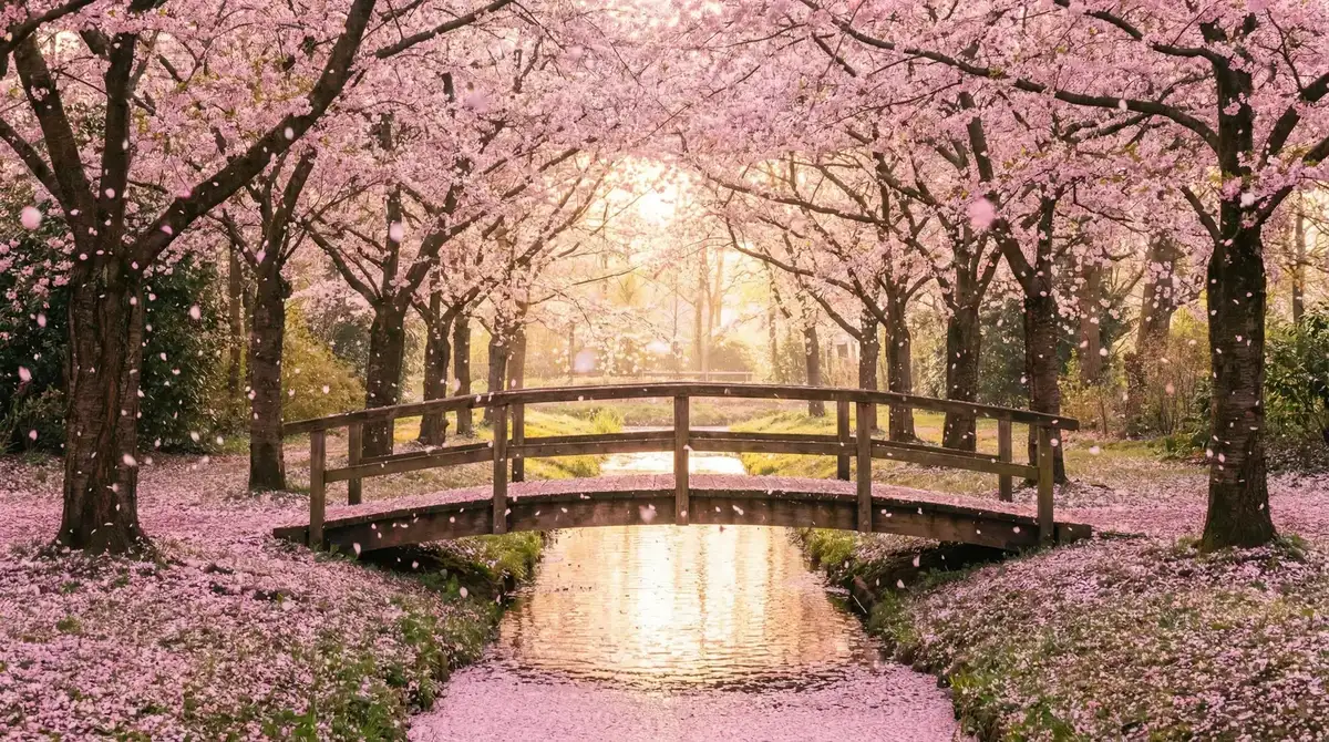 樱花桥畔 - 蜜桃乌龙 唯美风景